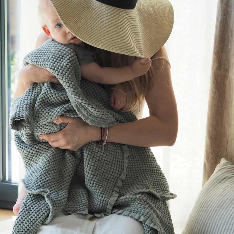 Cotton-Linen Waffle Blanket / MALLINO [マリノ コット