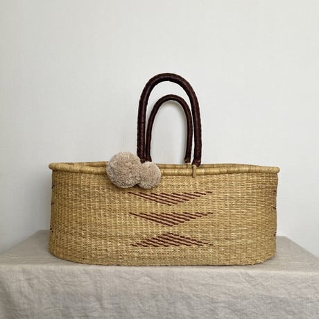 Cotton Pompom Set [ Beige ] / Hippo + Birds  [ mosesbasket ポンポン ボルガバスケット ベビー  ベビーベッド 出産準備 赤ちゃん]