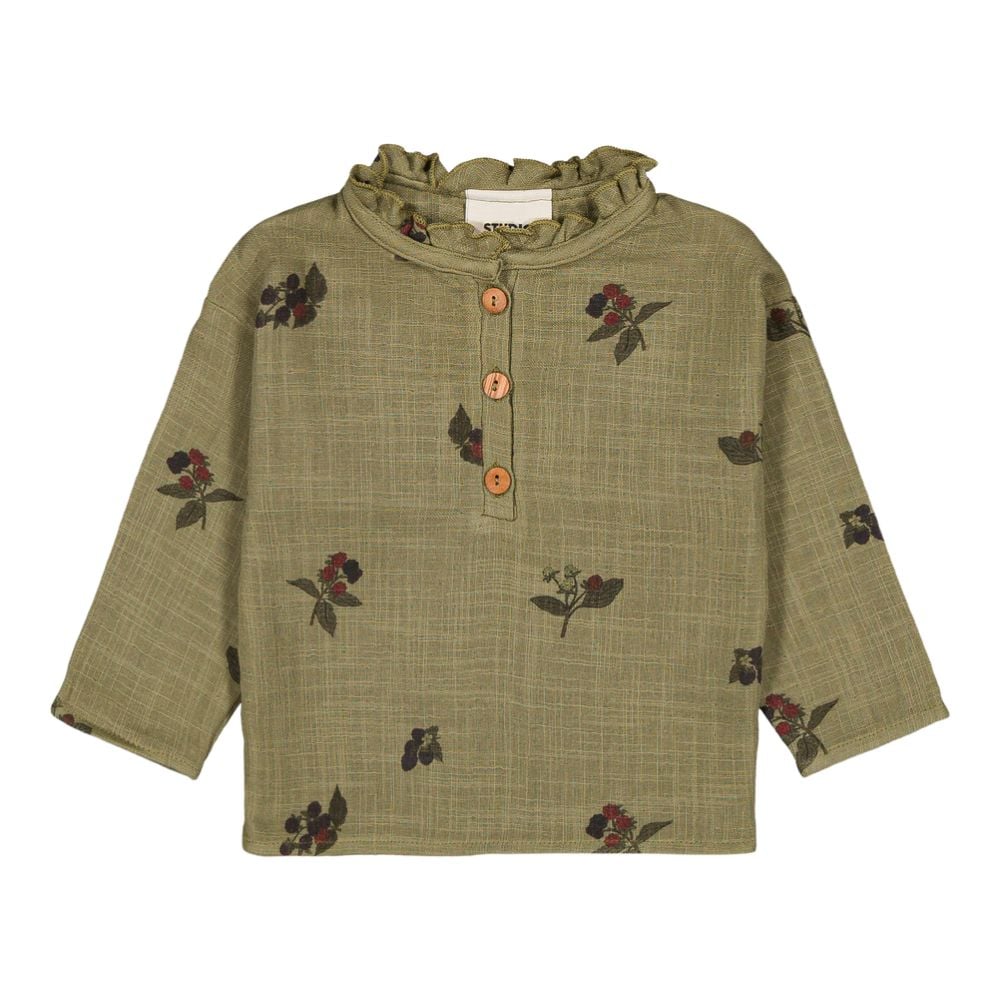 OLYMPE BLOUSE [ GREEN ALOE / BLACKBERRIES ] / S