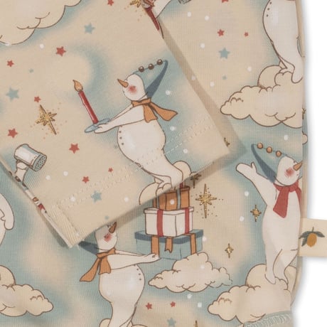 BASIC BODY/ PANTS SET GOTS [ LET IT SNOW ] / Konges sloejd   [コンゲススロイド スノーマン ホリデーコレクション クリスマス パジャマ]