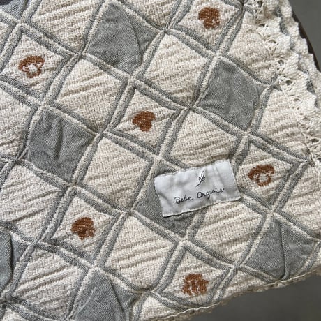 Mushroom Blanket Taupe  / Bebe Organic [ベベオーガニック パッチワーク ブランケット オーガニックコットン 出産準備 おくるみ 出産祝い]