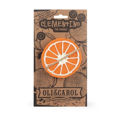 Clementino the Orange / OLI&CAROL 　[ 歯固め＆バストイ ベビー ティーザー 天然ゴム BPAフリー 乳歯 オレンジ ]