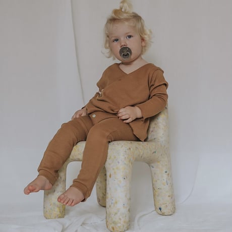 Baggy Leggings Waffle  [ Sugar Brown ] / Monsieur Mini     [ムッシュミニ レギンス 子供服 ワッフル]