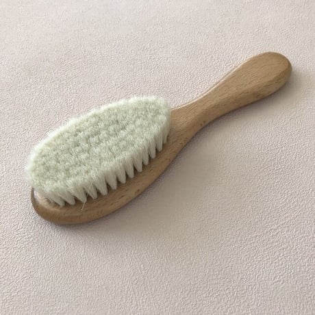 Baby Wooden  Hair Brush  / Hippo + Birds OLIGINAL    [ベビーブラシ ベビーコーム おしゃれ 出産準備 出産祝い]