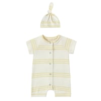 [ SET ] Organic Zip Snap Suit SS/S + Organic Knotted Hat [ Buttercup ] / SUSUKOSHI