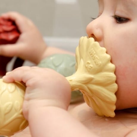 Flower Teether Rattle /  Natruba  [歯固め ラトル ガラガラ フラワー ナチュルバ スワン ベビー ギフト 出産祝い]