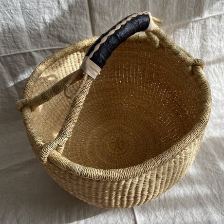 Market Basket [ Plain / Brown, Brown&Beige ] M/L size / Hippo + Birds [ブルキナバスケット かご ボルガバスケット ]