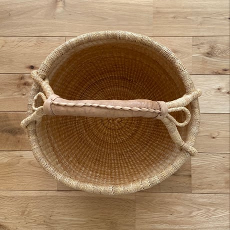 Market Basket [ Plain / Beige ] M/L size / Hippo + Birds [ おむつ収納 ベビー 小物収納 ブルキナバスケット ]
