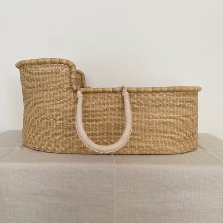 [ご予約] Moses Basket [ Hooded / Beige ] / Hippo + Birds     [ボルガクーファン クーファン ベビーベッド]