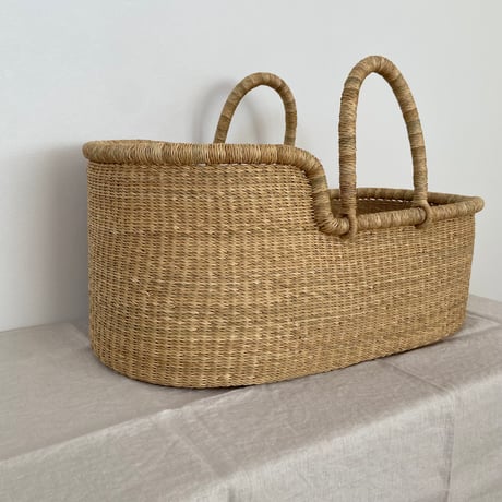 [ご予約] Moses Basket [ Hooded /  Vegan] / Hippo + Birds     [ボルガクーファン クーファン ベビーベッド]