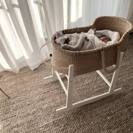 [ご予約] Moses Basket [ Hooded / Beige ] / Hippo + Birds     [ボルガクーファン クーファン ベビーベッド]