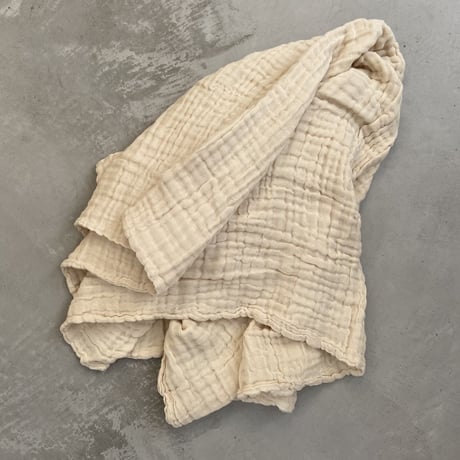 Organic Cotton 6 layer Gauze Swaddle / Hippo + Birds  [オーガニックコットン 沐浴 男の子 女の子  おくるみ ガーゼ swaddle ]