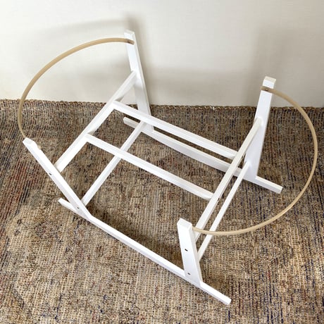 Rocking Wooden Stand [ White ]  / Hippo + Birds [ クーファンスタンド ボルガクーファン moses basket ボルガバスケット]