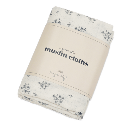 [ 1PC ] Muslin Cloth GOTS [ Chlochette Bleue ]  / Konges Sloejd     [コンゲススロイド ガーゼ 赤ちゃん  ベビー  出産準備]