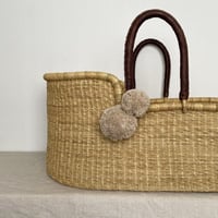 Cotton Pompom Set [ Beige ] / Hippo + Birds  [ mosesbasket ポンポン ボルガバスケット ベビー  ベビーベッド 出産準備 赤ちゃん]