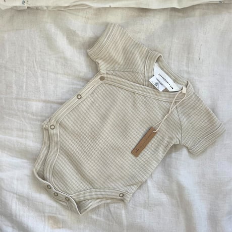 Organic Kimono Bodysuit S/S  [ river ] / SUSUKOSHI      [ススコシ オーガニック 新生児 服  肌着 出産準備]
