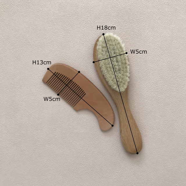Baby Wooden Hair Brush / Hippo + Birds OLIGIN
