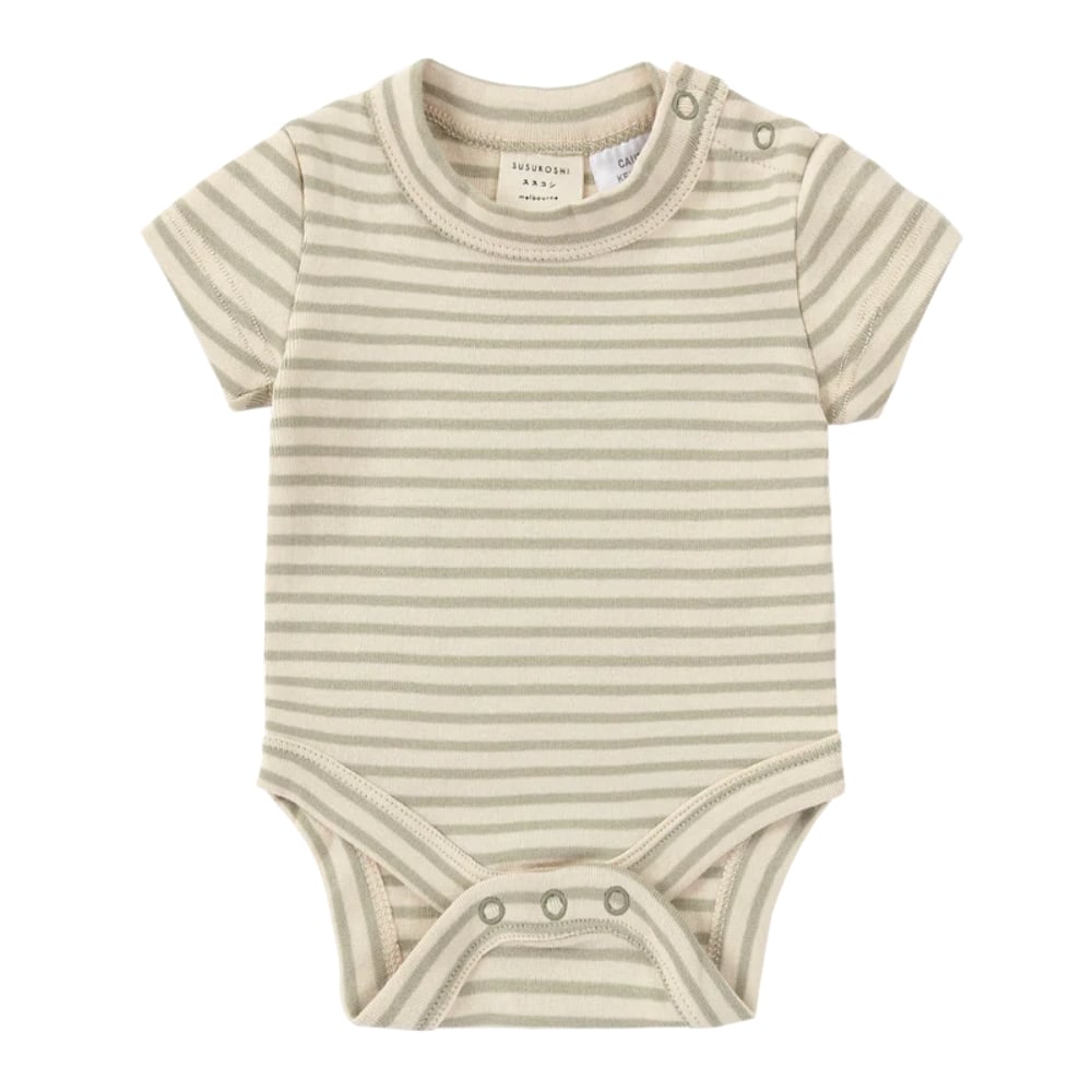 Organic Classic Suit S/S [ Sage Stripes ] / SU