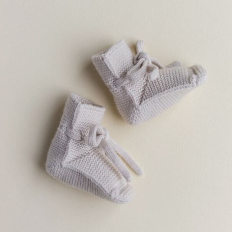 Booties [ Off-White ] / hvid [ ブーティー メリノウール 出産準備 ]