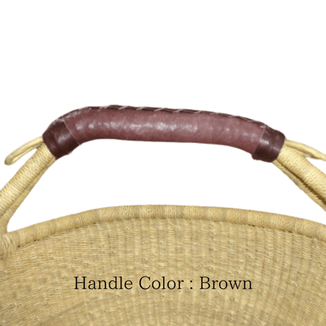 Market Basket [ Plain / Brown, Brown&Beige ] M/L size / Hippo + Birds [ブルキナバスケット かご ボルガバスケット ]