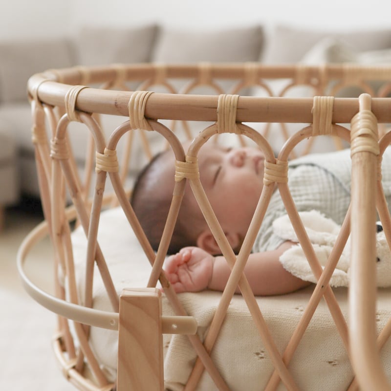 ご予約/PRE-ORDER 】Rattan Baby Basket with Pompom