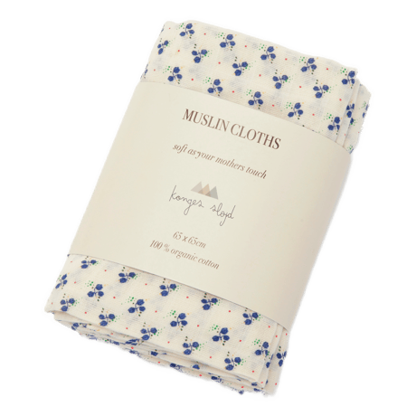 [ 1PC ] Muslin Cloth GOTS [ Blue Bell ]  / Konges Sloejd     [コンゲススロイド ガーゼ  沐浴  赤ちゃん  ベビー  出産準備]