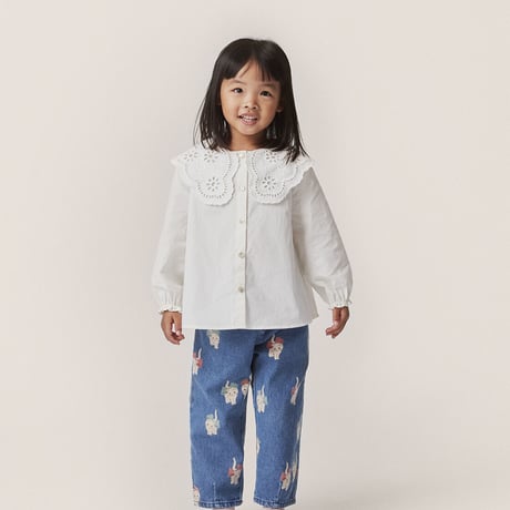 Rilo Collar Shirt [ OPTIC WHITE ] / konges sloejd    [コンゲススロイド ブラウス 子供服 ]