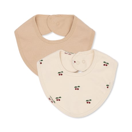 2 Pack Classic Bib [ cherry ] / Konges Sloejd    [2枚組 コンゲススロイド ビブ スタイ チェリー ベビー服]