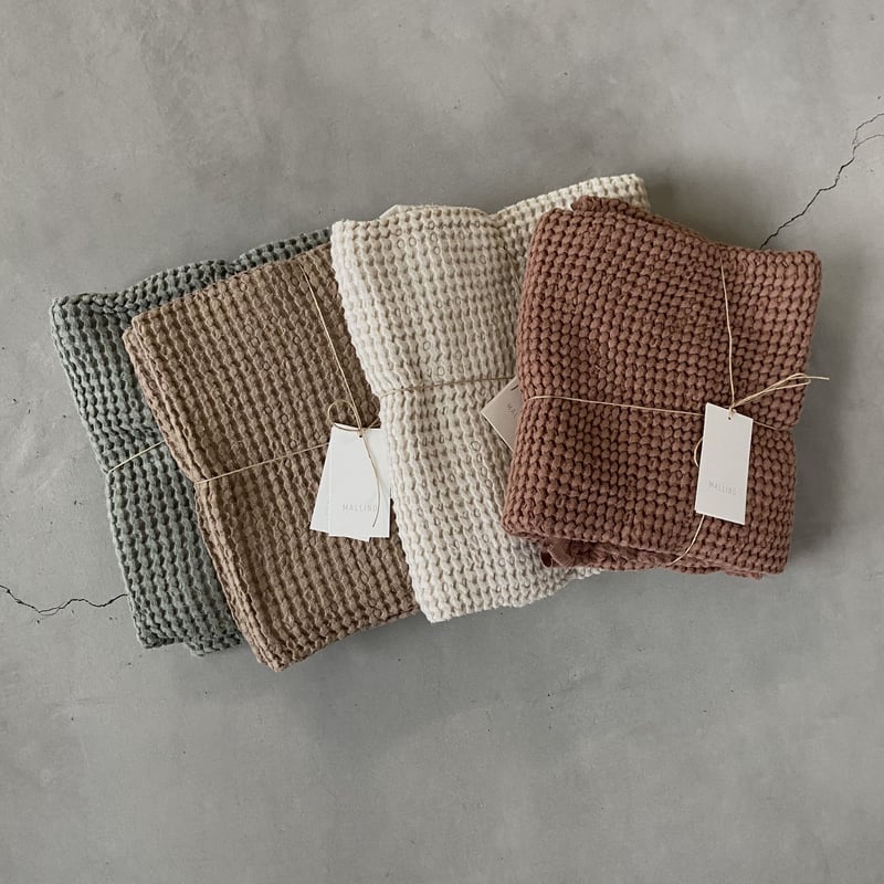 Cotton-Linen Waffle Blanket / MALLINO [マリノ コット...