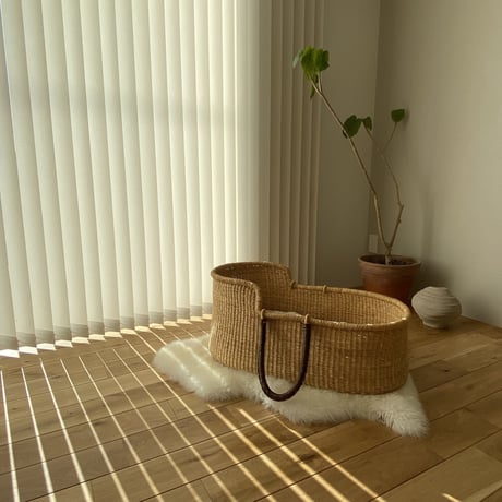 [ご予約] Moses Basket [ Hooded / Brown ] / Hippo + Birds     [ボルガ クーファン ベビーベッド クーファン]