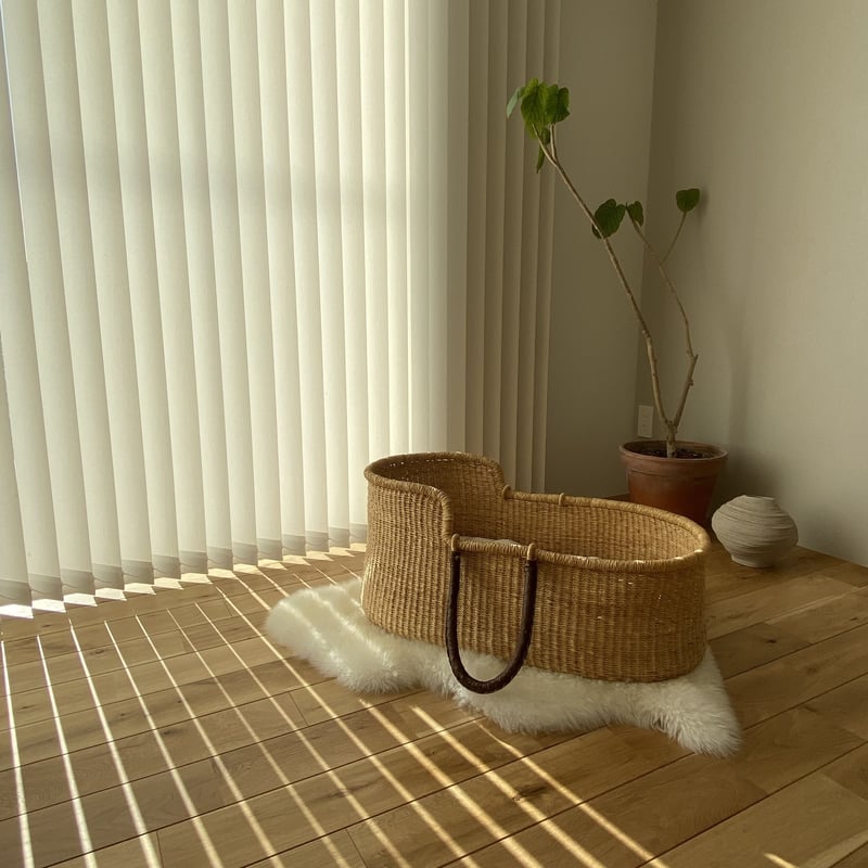 ご予約]Moses Basket [ Hooded / Natural+Brown ] /