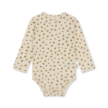 Basic LS Body GOTS [ PEONIA LIMONE ] / konges sloejd    [コンゲススロイド ロンパース ベビー服 ボディ]