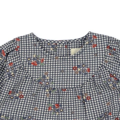 Bibi Rompers [ Blossom Check ] / konges sloejd    [コンゲススロイド ロンパース ベビー服 ]