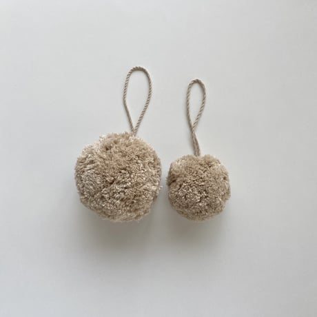 Cotton Pompom Set [ Beige ] / Hippo + Birds  [ mosesbasket ポンポン ボルガバスケット ベビー  ベビーベッド 出産準備 赤ちゃん]