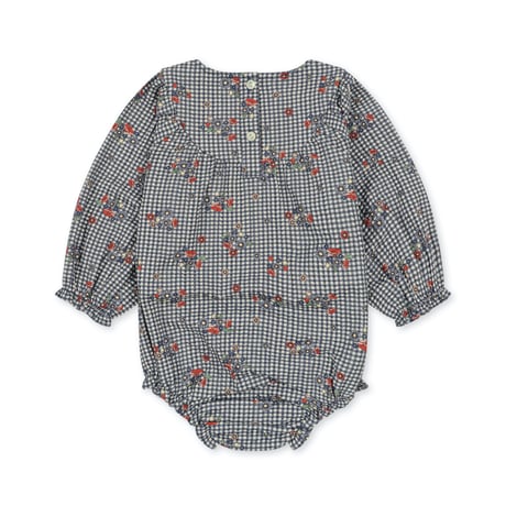 Bibi Rompers [ Blossom Check ] / konges sloejd    [コンゲススロイド ロンパース ベビー服 ]