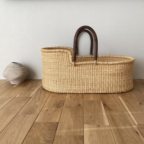 [ご予約] Moses Basket [ Hooded / Brown ] / Hippo + Birds     [ボルガ クーファン ベビーベッド クーファン]