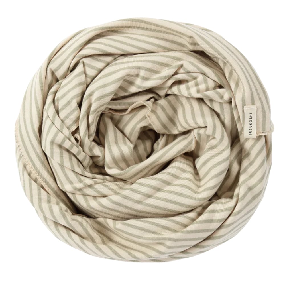Organic Swaddle Blanket [ Sage Stripes ] / SUS