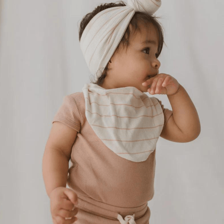 Organic Baby Bib  [ coco stripe ] / SUSUKOSHI      [ススコシ オーガニック ビブ スタイ ベビー服]