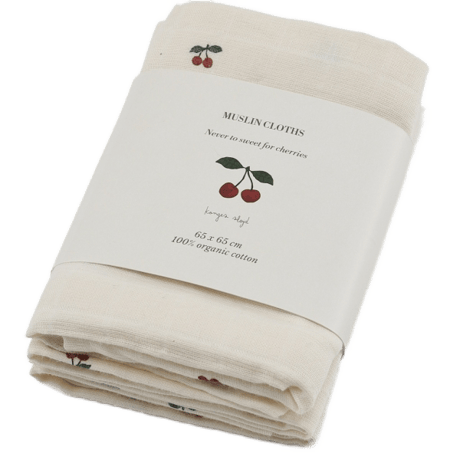 [ 1PC ] Muslin Cloth GOTS [ Cherry ]  / Konges Sloejd     [コンゲススロイド ガーゼ  沐浴  赤ちゃん  ベビー  出産準備]