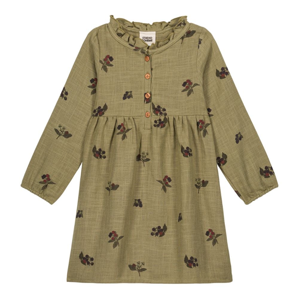 K　STUDIO BOHEME VERMONT DRESS スタジオボエム 送料無料】 18m,24m VERMONT DRESS [ GREEN ALOE / BLA