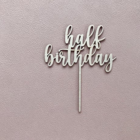 Cake Topper [ half birthday ] / Hippo + Birds OLIGINAL    [ケーキトッパー　誕生日　木製　ハーフバースデー]