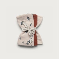 Blueberry Burp Cloths Set / garbo&friends [ガルボアンドフレンズ ガーゼ 3枚セット 授乳 沐浴 ガーゼハンカチ ベビー 赤ちゃん 出産準備 出産祝い]