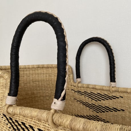 [ご予約] Moses Basket [ Hooded / Tri+Black&Beige ] / Hippo + Birds     [ボルガ クーファン ベビーベッド ベビーバスケット]