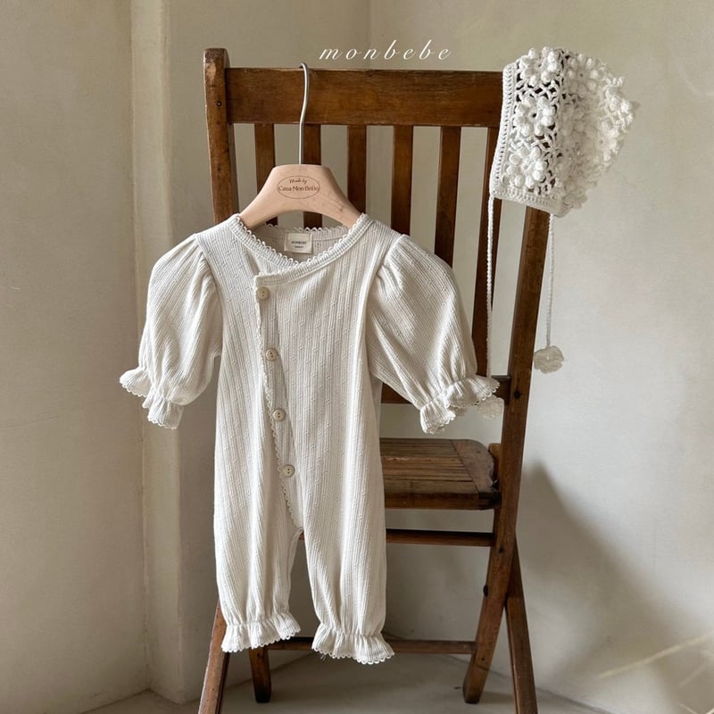 【monbebe】 newborn 退院服 monbebe【送料無料・即納】コットンジャガードロンパース ベビー