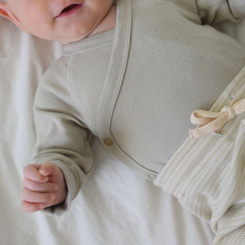 Organic Kimono Bodysuit L/S [ pebble ] / SUSUK