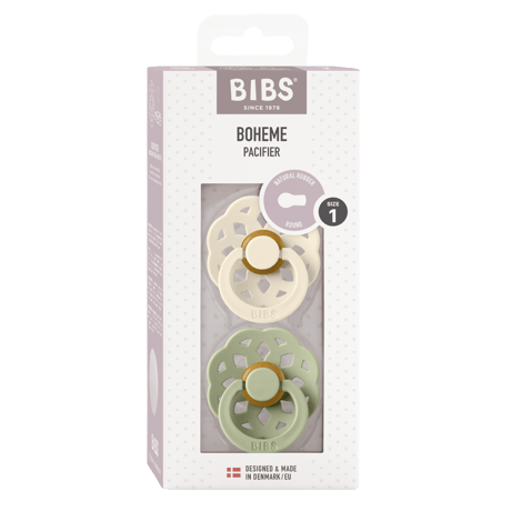 Boheme [ Ivory & Sage ] (2pcs) / BIBS   [おしゃぶり ビブス 赤ちゃん ベビー用品]