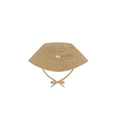 Grid Check Wheat Bucket Sun Hat / Organic Zoo
