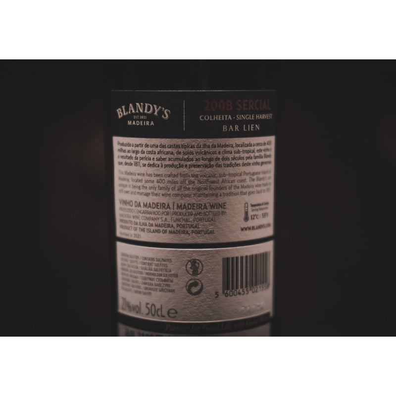 ブランディーズ マデイラワイン 2008 Sercial Colheita for BAR L