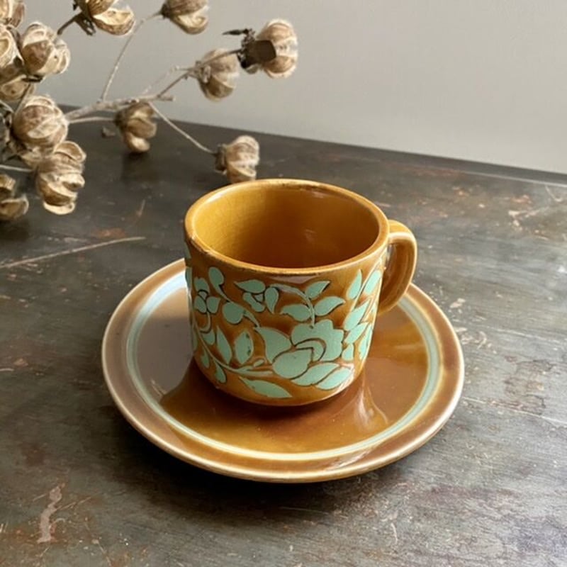昭和レトロ カップ&ソーサー STONEWARE 1707-5(未使用長期保管 昭和レトロ カップ&ソーサー STONEWARE 1707-5(未使用長期保管
