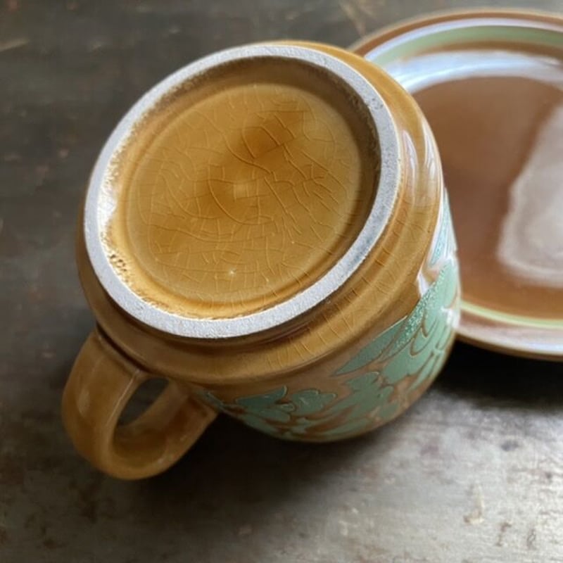 昭和レトロ カップ&ソーサー STONEWARE 1707-6(未使用長期保管 昭和レトロ カップ&ソーサー STONEWARE 1707-6(未使用長期保管